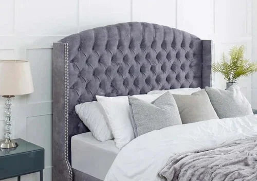 luxury bed frame big headboard storage bed