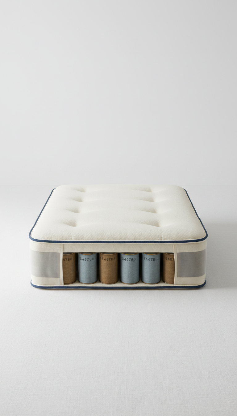 Pocket sprung mattress with natural wool